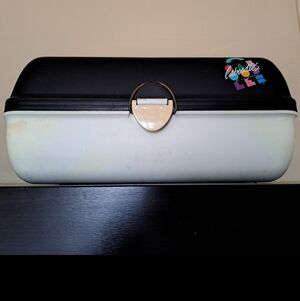 Vintage 1990 Caboodles Makeup Case Black & White Made in USA Retro Organizer